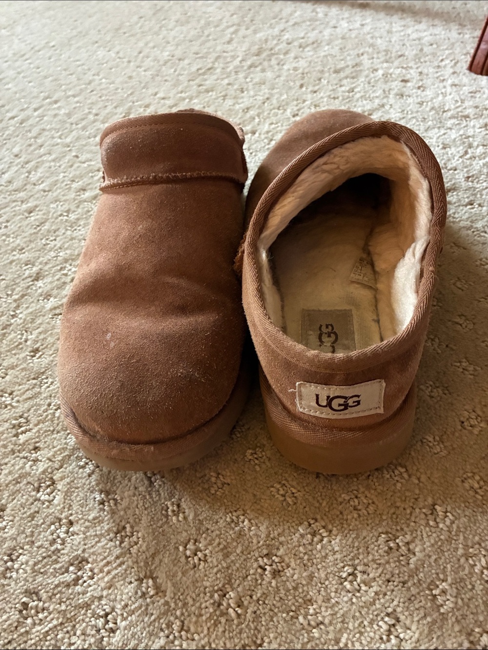 UGG Chestnut Suede Cozy Lined Slip-Ons